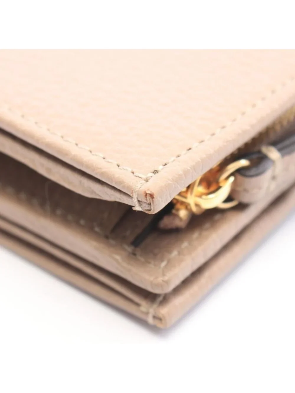 Gucci Bifold Wallet Double G Beige Leather